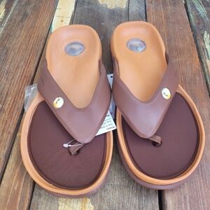 Hawaiian Jellys Ultra Comfort Brown Lava Flip Flops Sandal Sz 11